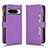 Leather Case Stands Flip Cover Holder BY2 for Google Pixel 8 Pro 5G Purple