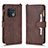 Leather Case Stands Flip Cover Holder BY2 for OnePlus 10 Pro 5G Brown