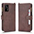 Leather Case Stands Flip Cover Holder BY2 for Realme Q3 Pro 5G Brown