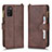 Leather Case Stands Flip Cover Holder BY2 for Samsung Galaxy A02s Brown