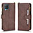 Leather Case Stands Flip Cover Holder BY2 for Samsung Galaxy A12 5G Brown