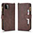 Leather Case Stands Flip Cover Holder BY2 for Samsung Galaxy A22 5G Brown