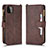 Leather Case Stands Flip Cover Holder BY2 for Samsung Galaxy A22s 5G Brown