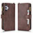 Leather Case Stands Flip Cover Holder BY2 for Samsung Galaxy A32 4G Brown