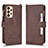 Leather Case Stands Flip Cover Holder BY2 for Samsung Galaxy A33 5G Brown
