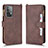 Leather Case Stands Flip Cover Holder BY2 for Samsung Galaxy A52 4G Brown