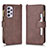 Leather Case Stands Flip Cover Holder BY2 for Samsung Galaxy A53 5G Brown