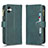 Leather Case Stands Flip Cover Holder BY2 for Samsung Galaxy F04 Green