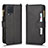 Leather Case Stands Flip Cover Holder BY2 for Samsung Galaxy F22 4G Black