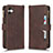 Leather Case Stands Flip Cover Holder BY2 for Samsung Galaxy M04 Brown