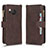 Leather Case Stands Flip Cover Holder BY2 for Sharp Aquos R8s Brown