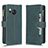 Leather Case Stands Flip Cover Holder BY2 for Sharp Aquos R8s Green