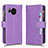 Leather Case Stands Flip Cover Holder BY2 for Sharp Aquos Sense7 Plus Purple