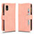 Leather Case Stands Flip Cover Holder BY2 for Sharp Aquos wish3 Rose Gold