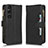 Leather Case Stands Flip Cover Holder BY2 for Sony Xperia 1 V Black