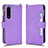 Leather Case Stands Flip Cover Holder BY2 for Sony Xperia 5 III SO-53B Purple