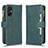 Leather Case Stands Flip Cover Holder BY2 for Xiaomi Poco M5 4G Green