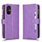 Leather Case Stands Flip Cover Holder BY2 for Xiaomi Poco M5 4G Purple