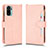 Leather Case Stands Flip Cover Holder BY2 for Xiaomi Redmi Note 11 SE India 4G Rose Gold