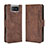 Leather Case Stands Flip Cover Holder BY3 for Asus Zenfone 7 Pro ZS671KS Brown