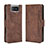 Leather Case Stands Flip Cover Holder BY3 for Asus Zenfone 7 ZS670KS Brown