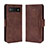 Leather Case Stands Flip Cover Holder BY3 for Google Pixel 6a 5G Brown