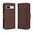 Leather Case Stands Flip Cover Holder BY3 for Google Pixel 7a 5G Brown