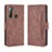 Leather Case Stands Flip Cover Holder BY3 for HTC U20 5G Brown