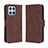 Leather Case Stands Flip Cover Holder BY3 for Huawei Honor X6 5G Brown