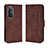 Leather Case Stands Flip Cover Holder BY3 for Huawei Nova 9 SE Brown