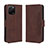 Leather Case Stands Flip Cover Holder BY3 for Huawei Nova Y61 Brown