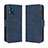 Leather Case Stands Flip Cover Holder BY3 for Motorola Moto E13 Blue