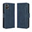 Leather Case Stands Flip Cover Holder BY3 for Motorola Moto E22 Blue