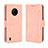 Leather Case Stands Flip Cover Holder BY3 for Nokia C200 Pink