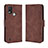 Leather Case Stands Flip Cover Holder BY3 for Nokia C21 Plus Brown