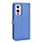 Leather Case Stands Flip Cover Holder BY3 for OnePlus 9 5G Blue