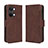 Leather Case Stands Flip Cover Holder BY3 for OnePlus Ace 2V 5G Brown