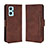 Leather Case Stands Flip Cover Holder BY3 for Oppo A96 4G Brown