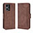 Leather Case Stands Flip Cover Holder BY3 for Oppo F21 Pro 4G Brown