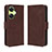 Leather Case Stands Flip Cover Holder BY3 for Oppo K11x 5G Brown