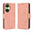 Leather Case Stands Flip Cover Holder BY3 for Oppo K11x 5G Pink