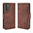 Leather Case Stands Flip Cover Holder BY3 for Oppo Reno6 5G Brown