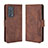 Leather Case Stands Flip Cover Holder BY3 for Oppo Reno6 Pro 5G Brown