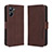 Leather Case Stands Flip Cover Holder BY3 for Realme 10 Pro 5G Brown