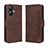 Leather Case Stands Flip Cover Holder BY3 for Realme 10 Pro+ Plus 5G Brown