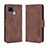 Leather Case Stands Flip Cover Holder BY3 for Realme C12 Brown