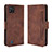 Leather Case Stands Flip Cover Holder BY3 for Realme C20 Brown