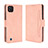 Leather Case Stands Flip Cover Holder BY3 for Realme C20 Pink