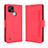 Leather Case Stands Flip Cover Holder BY3 for Realme C21 Red