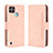 Leather Case Stands Flip Cover Holder BY3 for Realme C21Y Pink